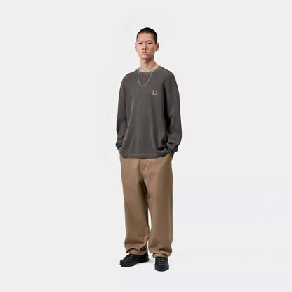 Carhartt WIP L/S Vista Waffle T-Shirt Black Garment Dyed