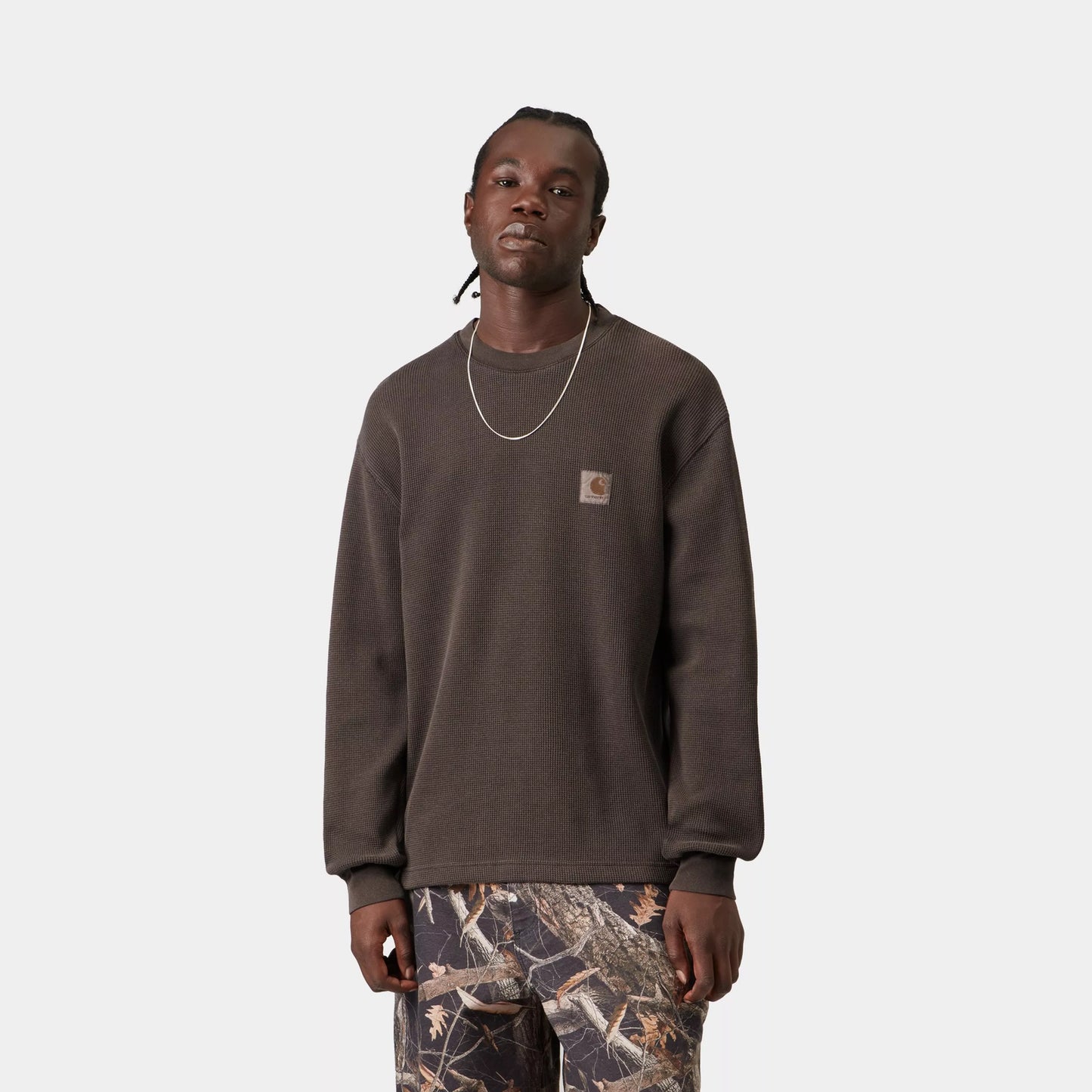 Carhartt WIP L/S Vista Waffle T-Shirt Tobacco Garment Dyed