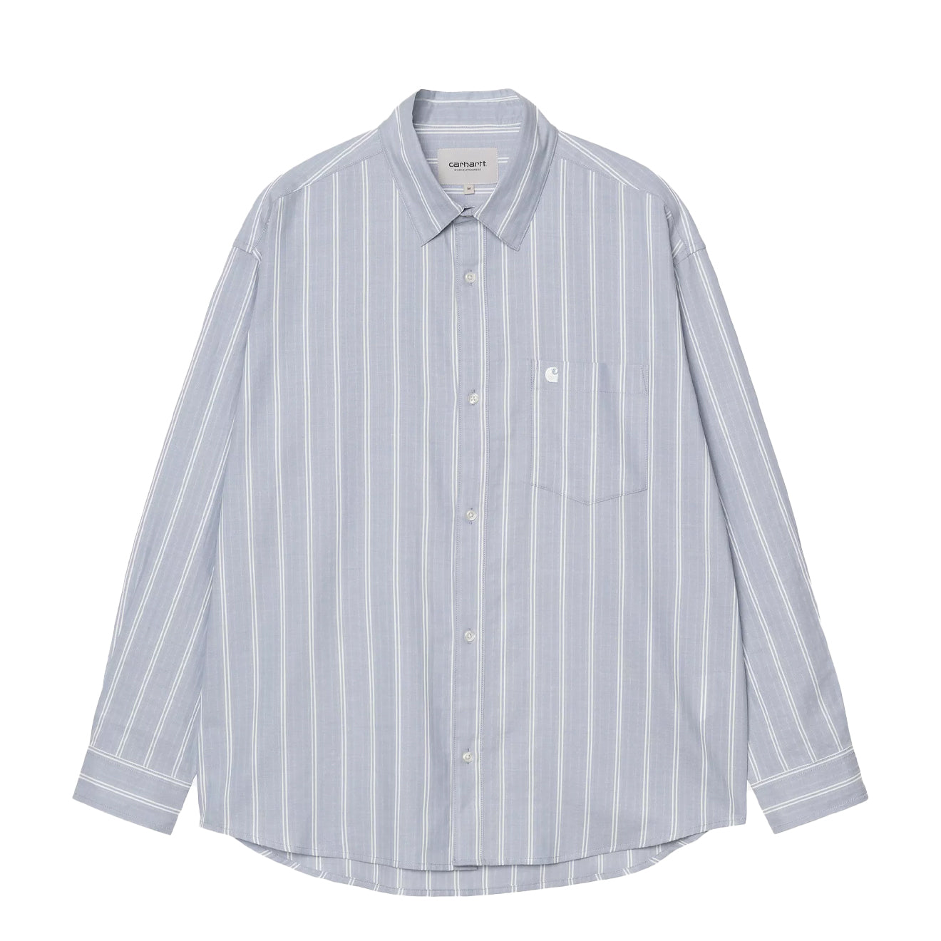 Carhartt WIP L/S Beale Shirt Beale Stripe Gentle Blue / White - The Sporting Lodge