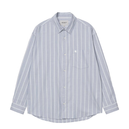 Carhartt WIP L/S Beale Shirt Beale Stripe Gentle Blue / White - The Sporting Lodge