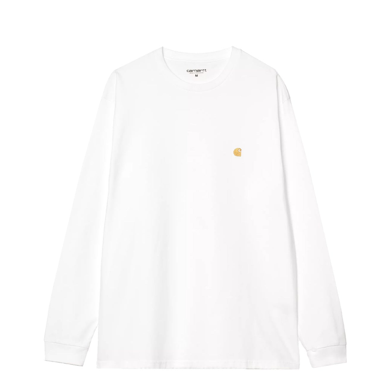 Carhartt WIP L/S Chase T-Shirt White / Gold - The Sporting Lodge