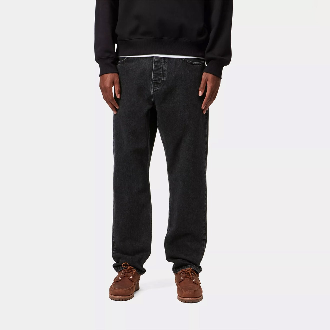 Carhartt WIP Newel Pant Black Stone Washed - The Sporting Lodge