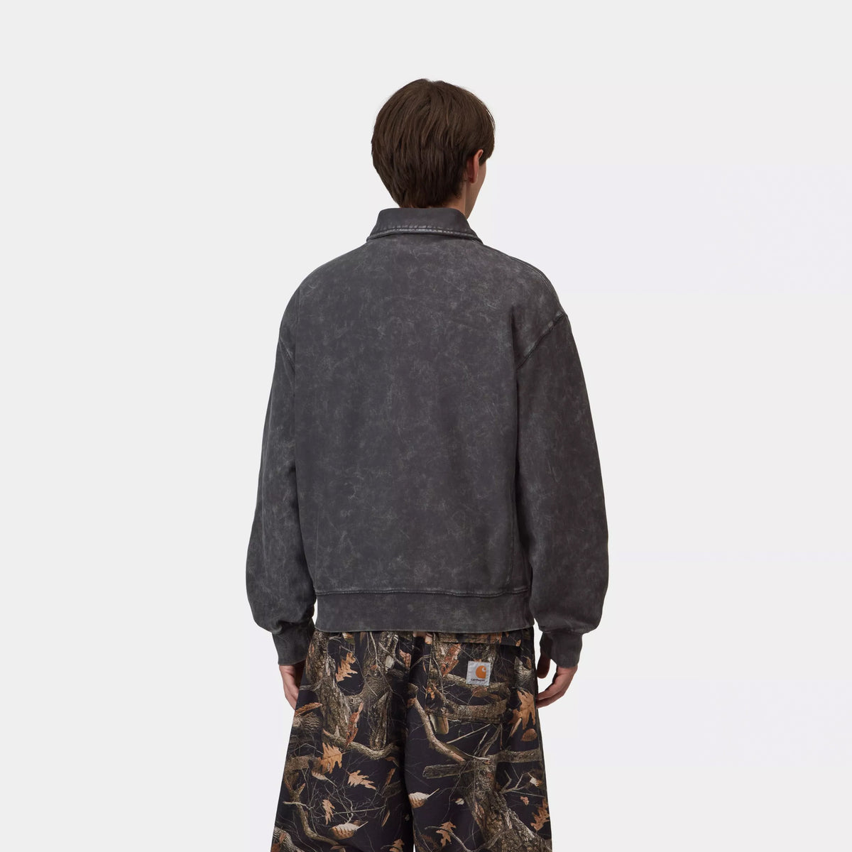 Carhartt WIP Lambert Polo Sweat Black Moon Wash