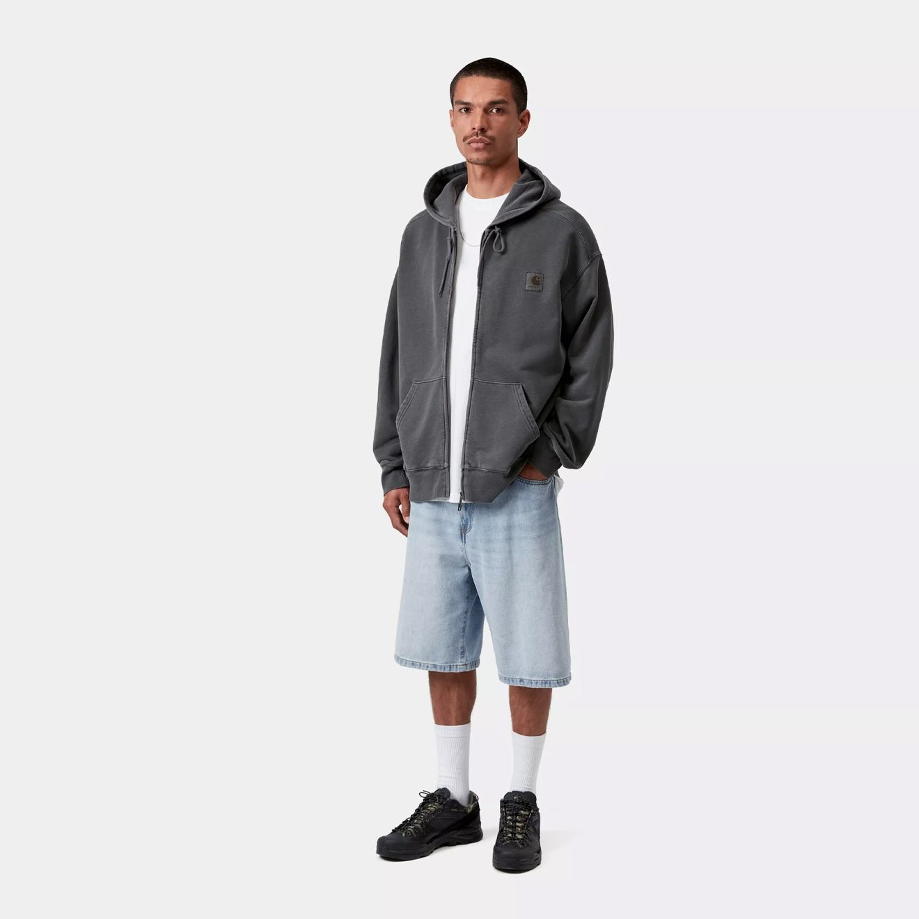 Carhartt WIP Landon Short Blue Heavy Worn Bleached