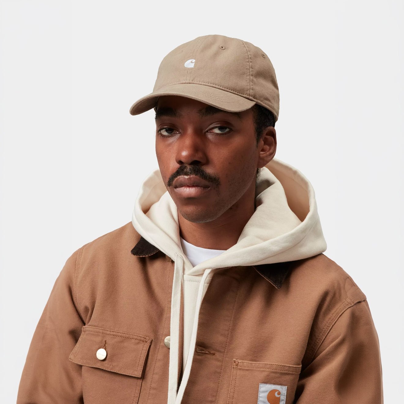 Carhartt WIP Madison Logo Cap Leather / White