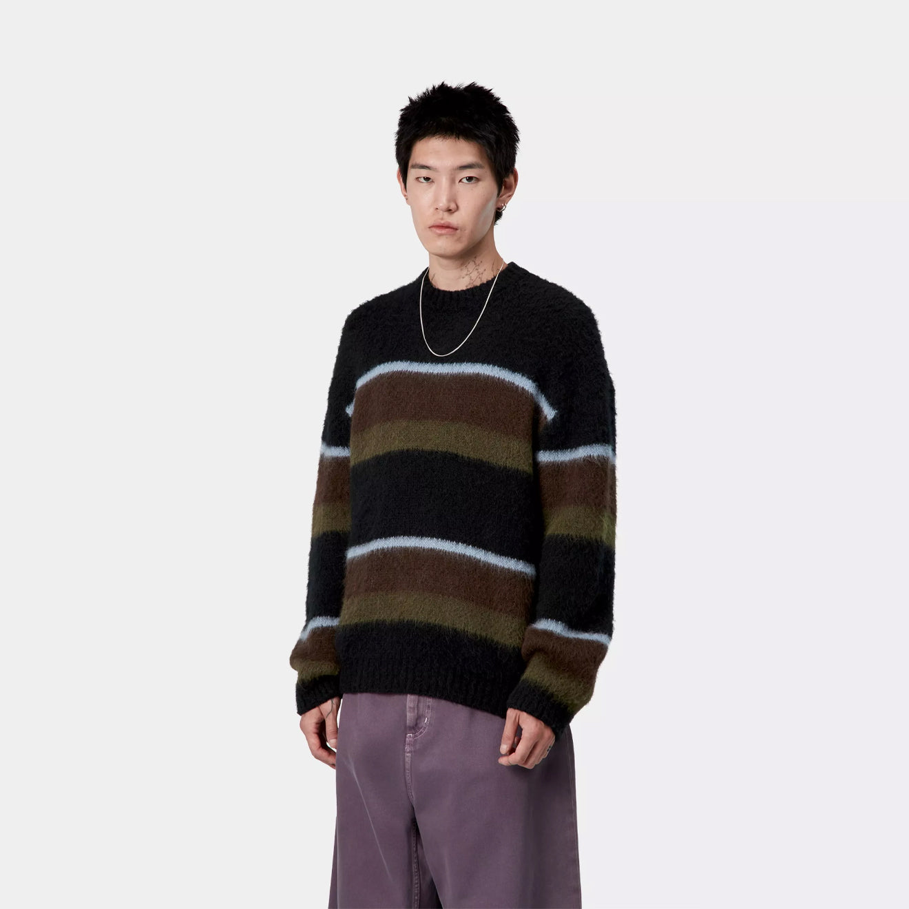Carhartt WIP Merton Sweater Sundling Stripe Palisander - The Sporting Lodge
