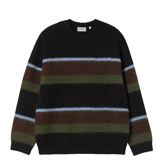 Carhartt WIP Merton Sweater Sundling Stripe Palisander - The Sporting Lodge