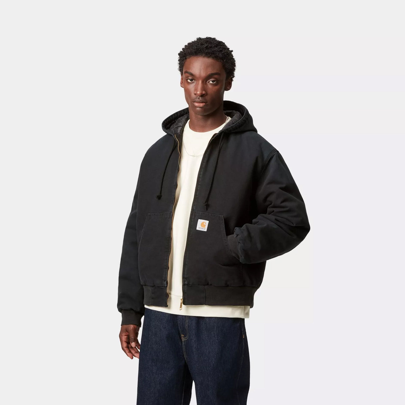 Carhartt WIP OG Active Jacket Black Stone Canvas - The Sporting Lodge