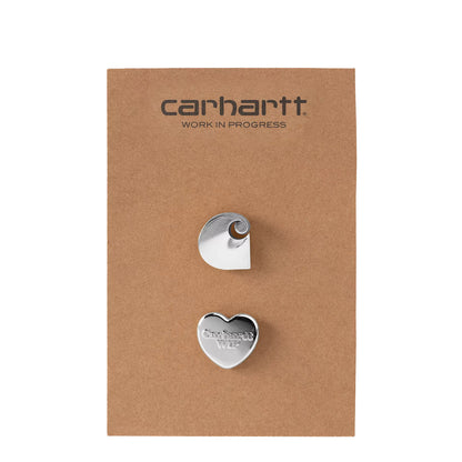 Carhartt WIP Pins Set Silver - The Sporting Lodge