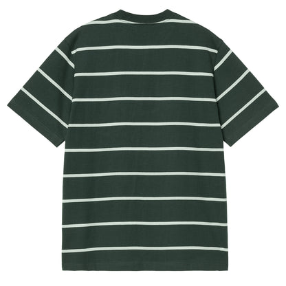 Carhartt WIP S/S Aiken Pocket T-Shirt Aiken Stripe / Conifer - The Sporting Lodge