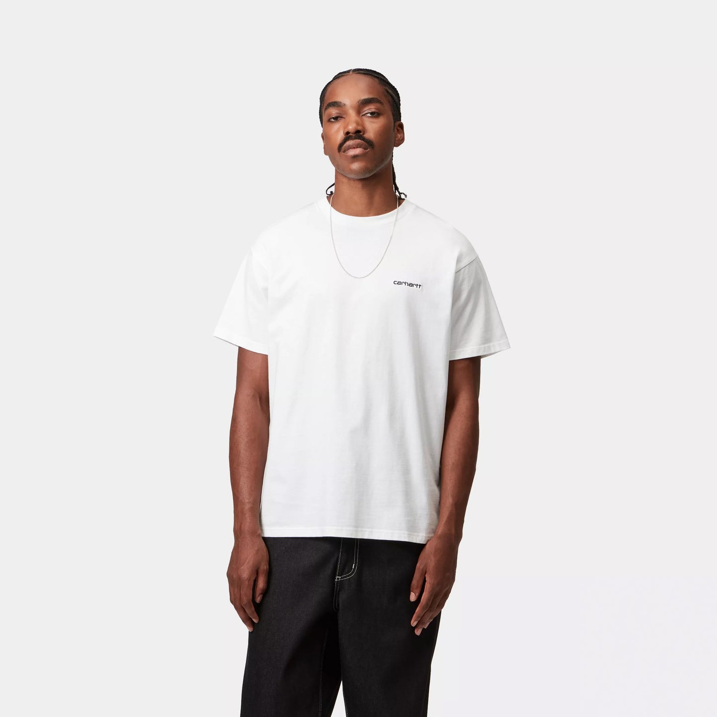 Carhartt WIP S/S Script Embroidery T-Shirt White / Black