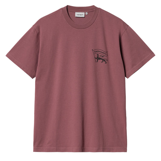 Carhartt WIP  S/S Stamp T-Shirt Dusty Fuscia / Black - The Sporting Lodge