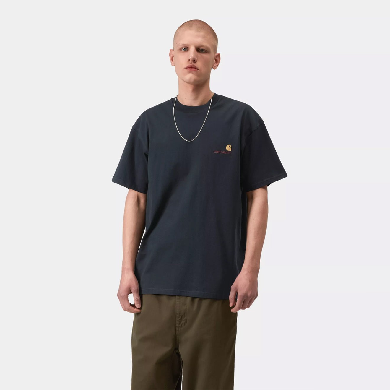 Carhartt WIP S/S American Script T-Shirt Deep Night - The Sporting Lodge