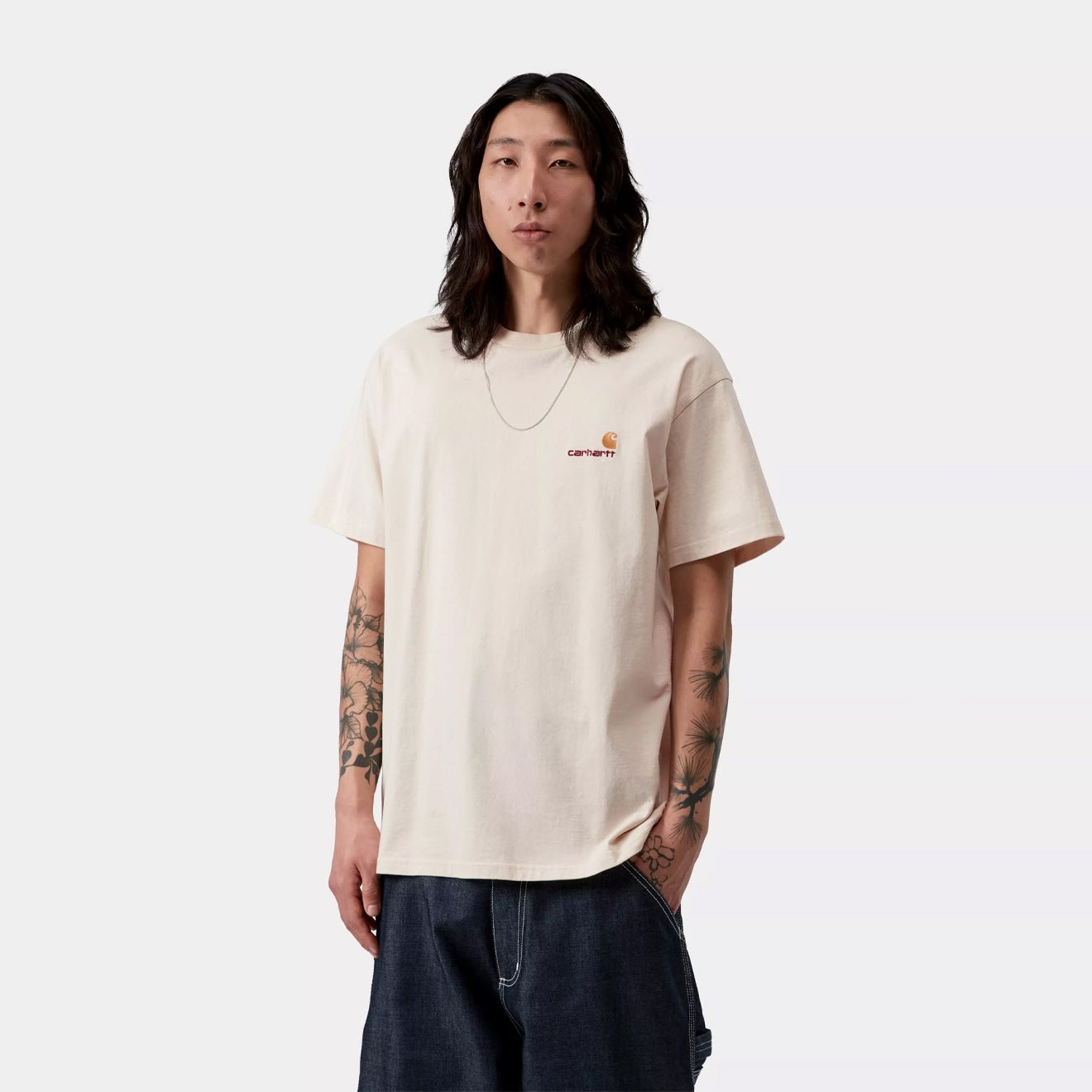 Carhartt WIP S/S American Script T-Shirt Natural - The Sporting Lodge