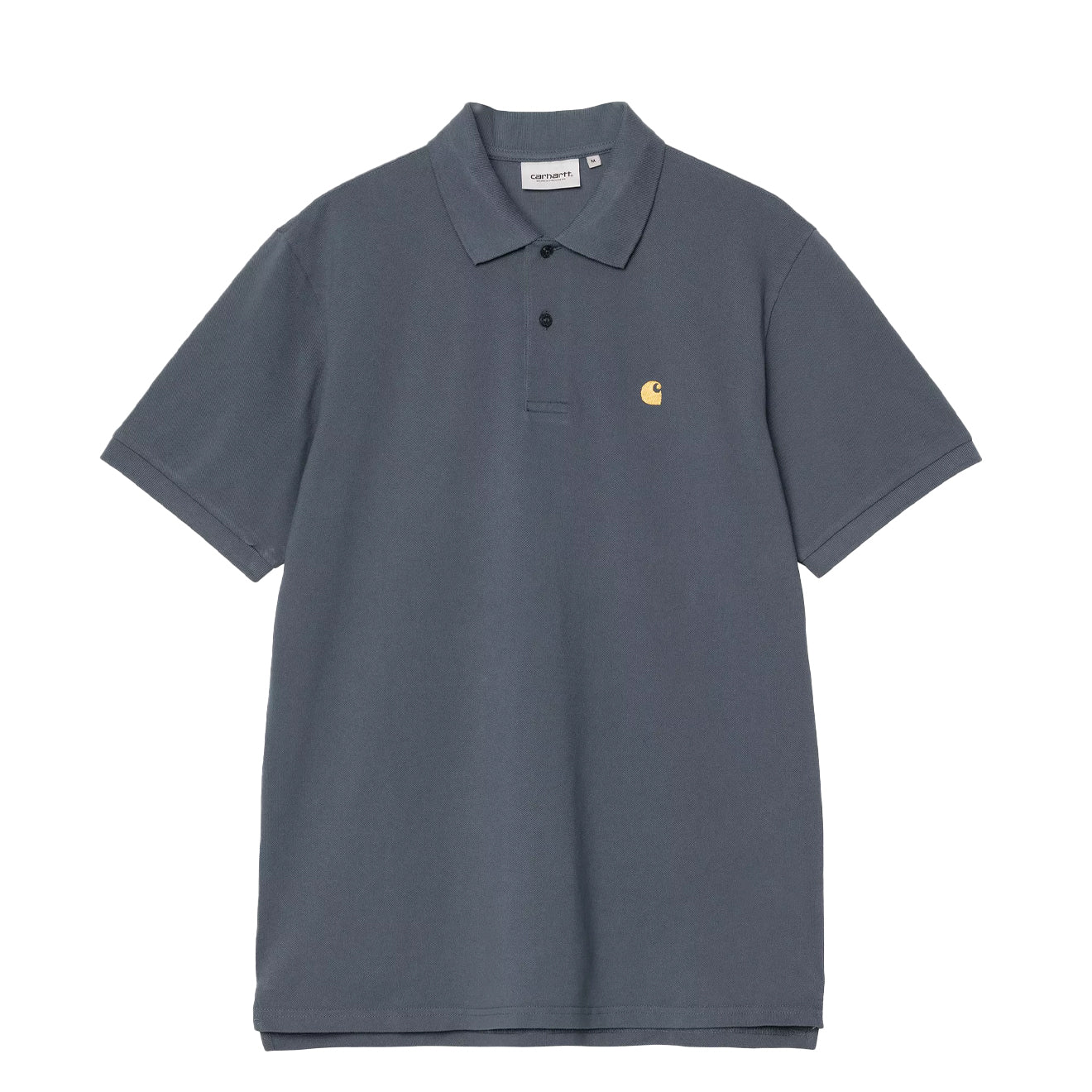 Carhartt WIP S/S Chase Pique Polo Cozy Blue / Gold - The Sporting Lodge