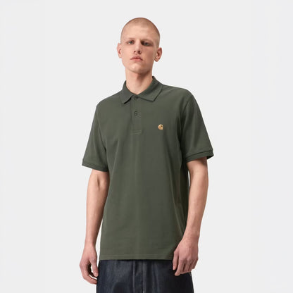 Carhartt WIP S/S Chase Pique Polo Grey Heather / Gold