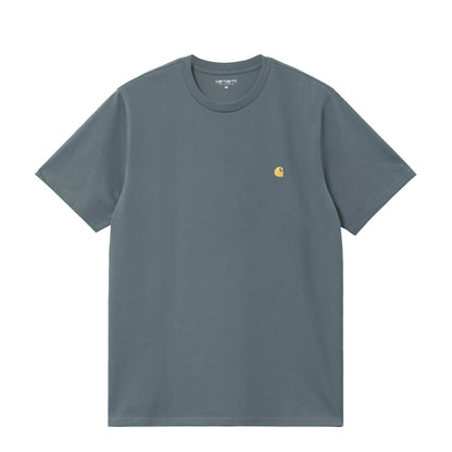 Carhartt WIP S/S Chase T-Shirt Cozy Blue / Gold - The Sporting Lodge