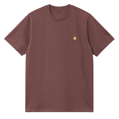 Carhartt WIP S/S Chase T-Shirt Dusky Pink / Gold - The Sporting Lodge
