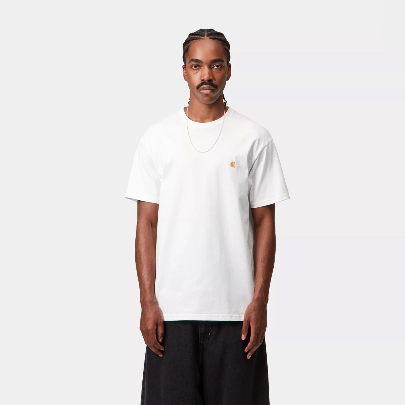 Carhartt WIP S/S Chase T-Shirt White / Gold - The Sporting Lodge