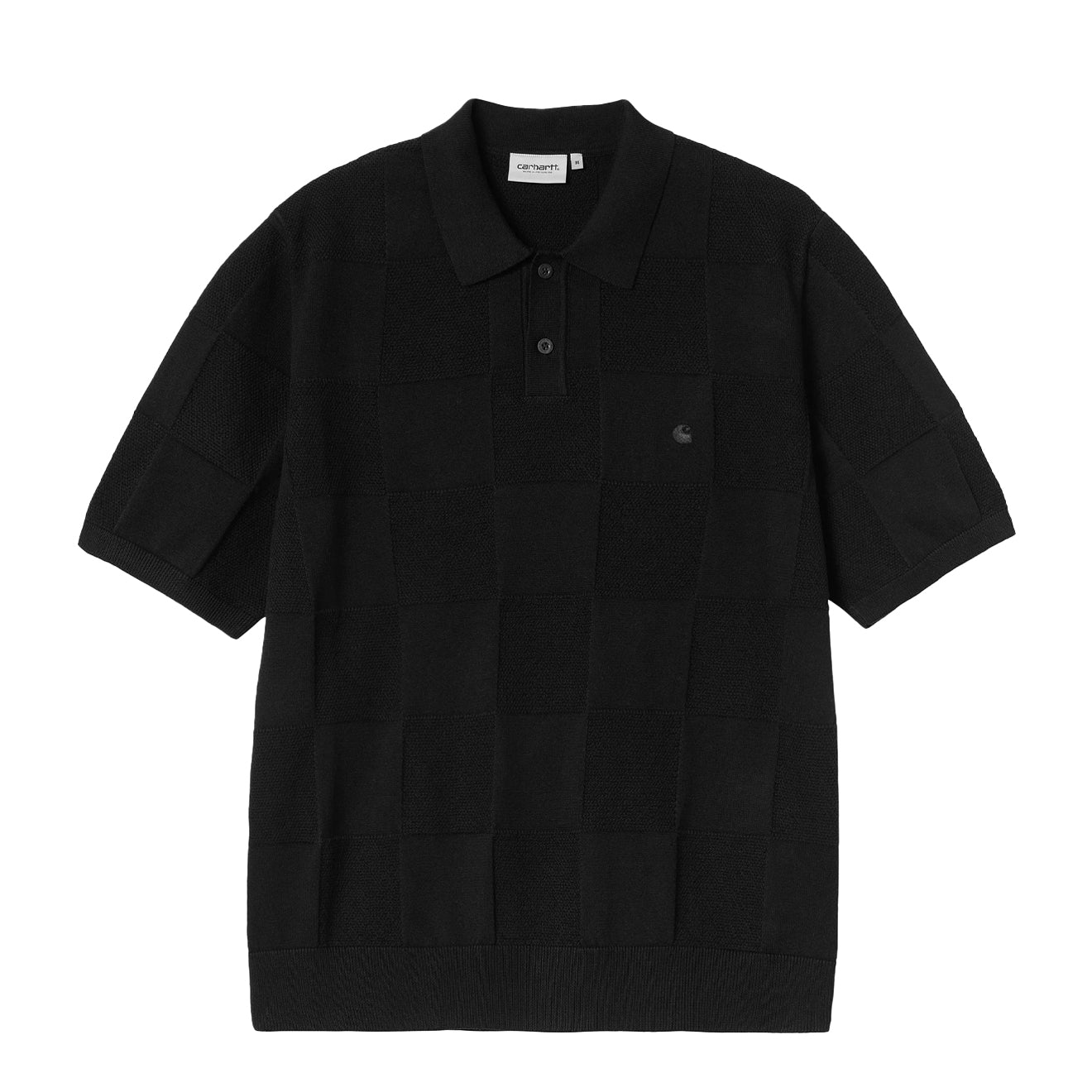 Carhartt WIP S/S Checker Polo Black - The Sporting Lodge