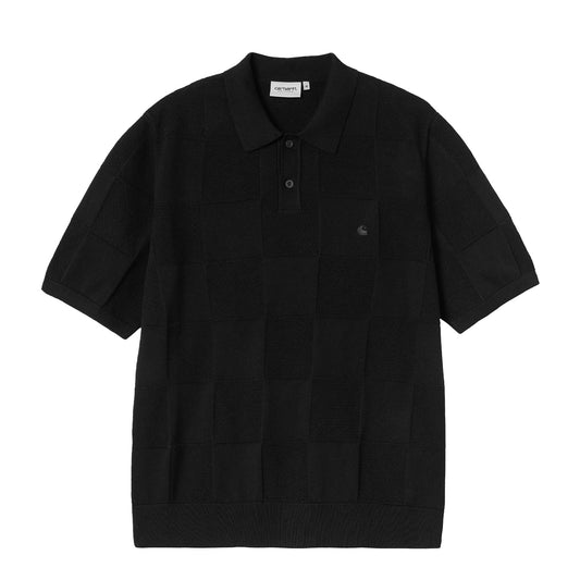 Carhartt WIP S/S Checker Polo Black - The Sporting Lodge