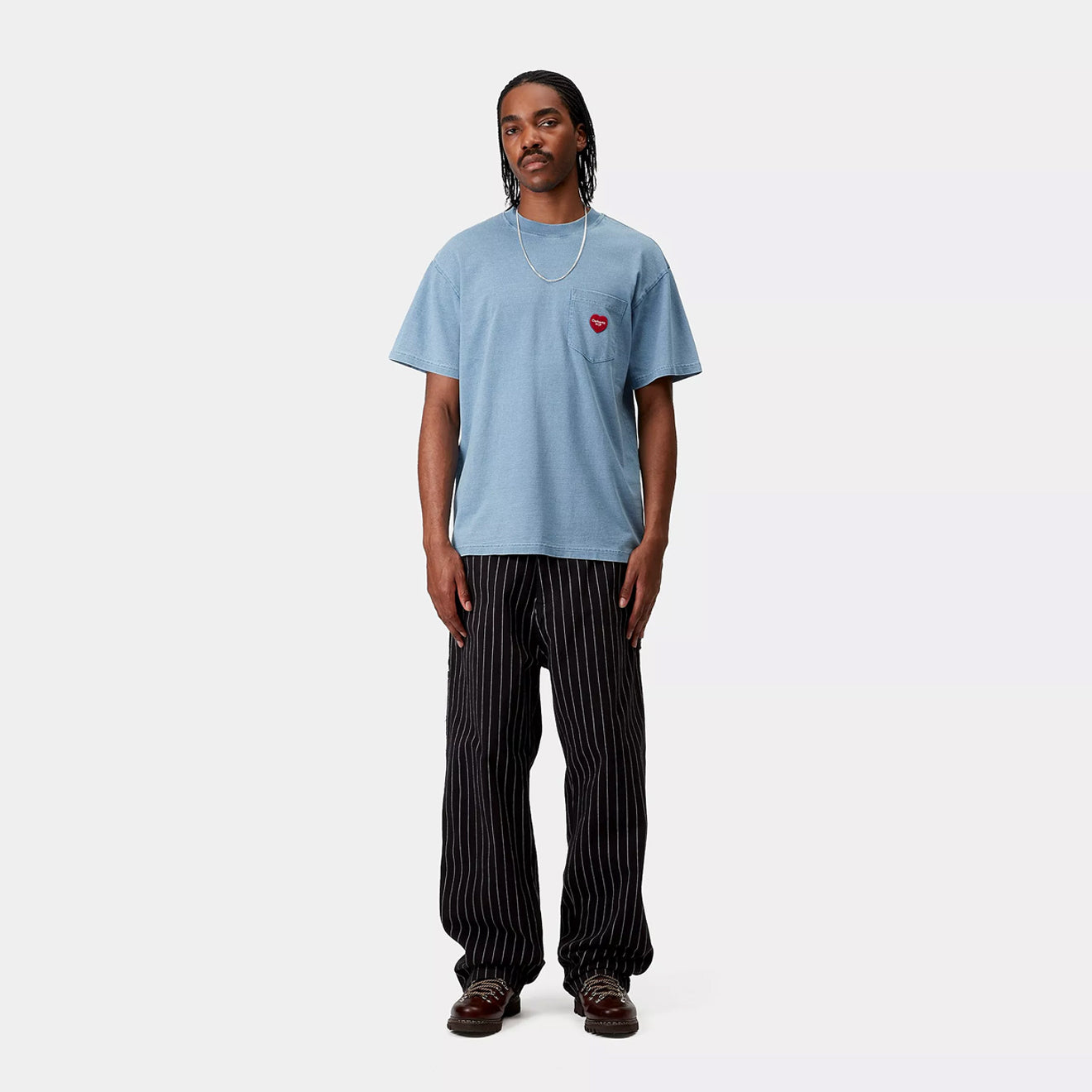 Carhartt WIP S/S Ingo Pocket T-Shirt Light Blue Garment Dyed - The Sporting Lodge
