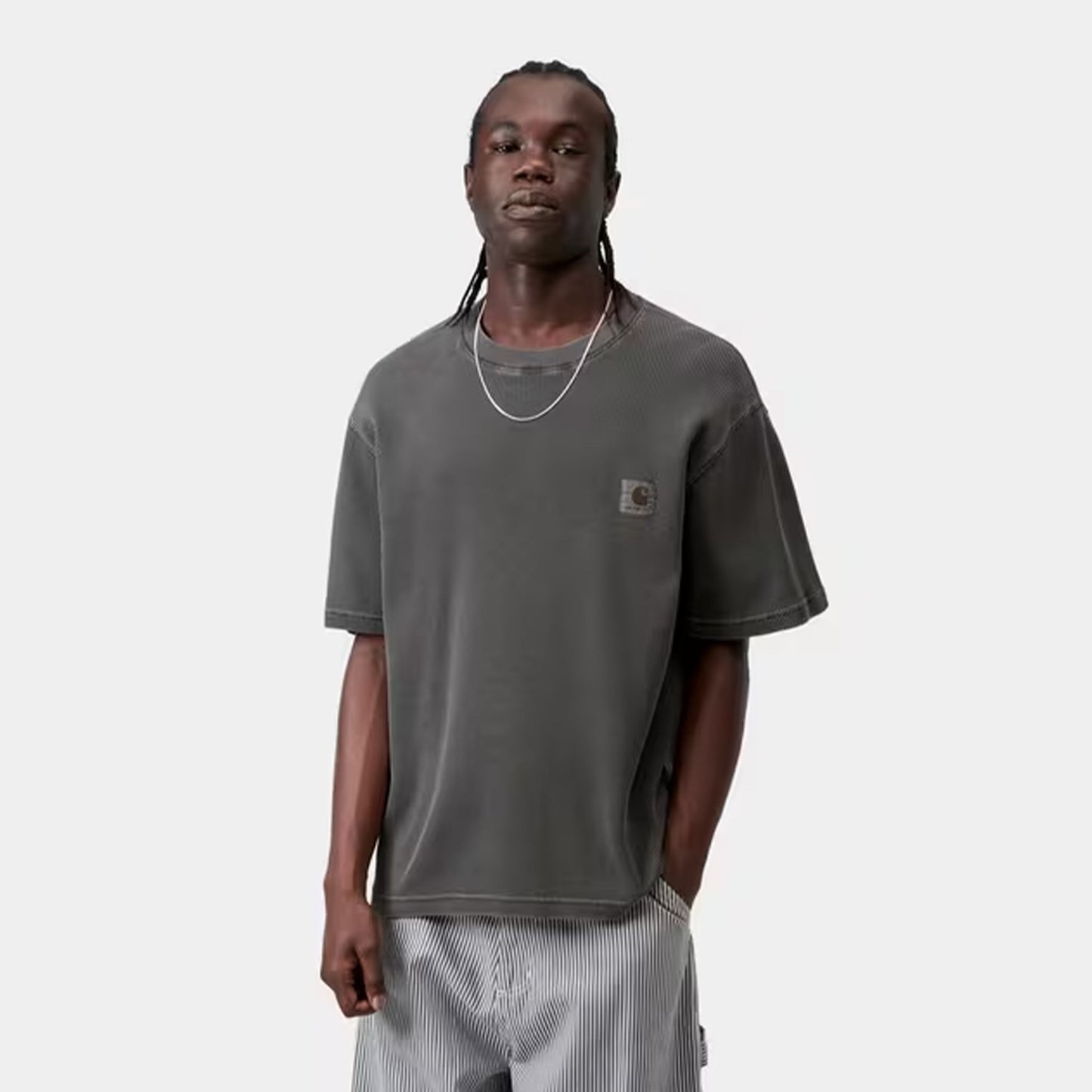 Carhartt WIP S/S Nelson Waffle T-Shirt Black Garment Dyed