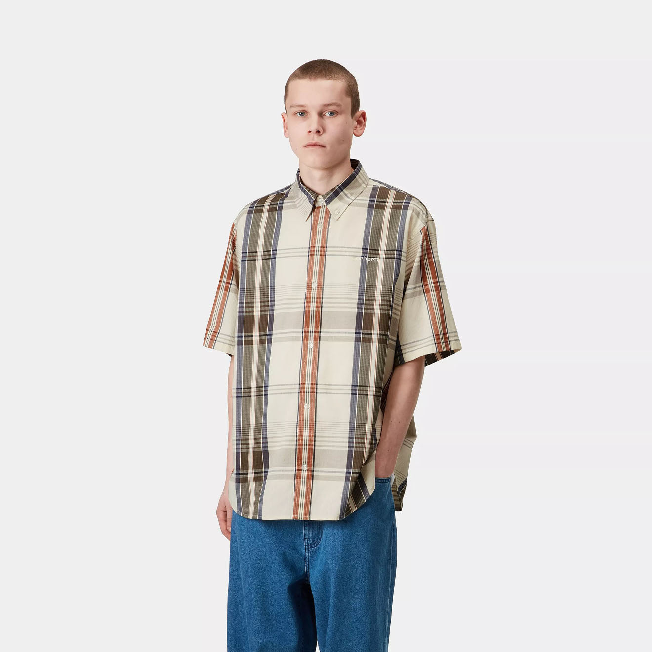 Carhartt WIP S/S Roslin Shirt Roslin Check / Natural / Wax - The Sporting Lodge