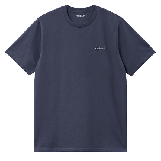 Carhartt WIP Script Embroidery T-Shirt Air Force Blue / White - The Sporting Lodge