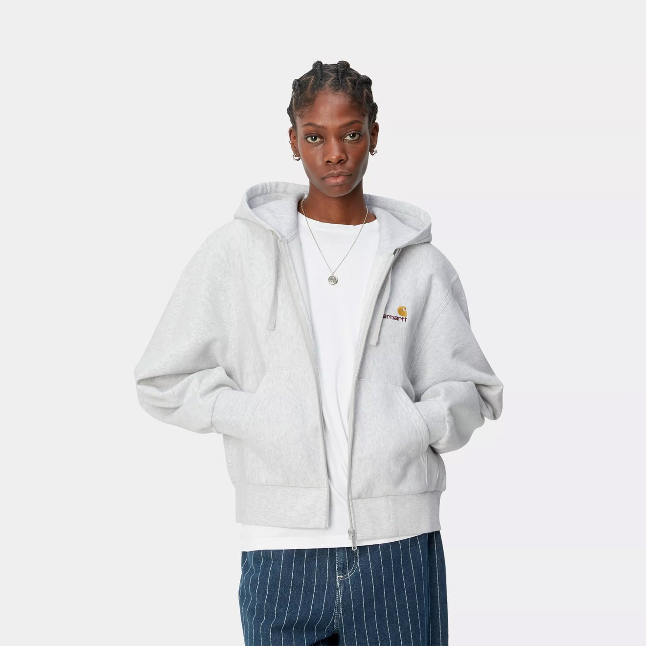 Carhartt WIP Womens American Script Jacket Ash Heather - The Sporting Lodge