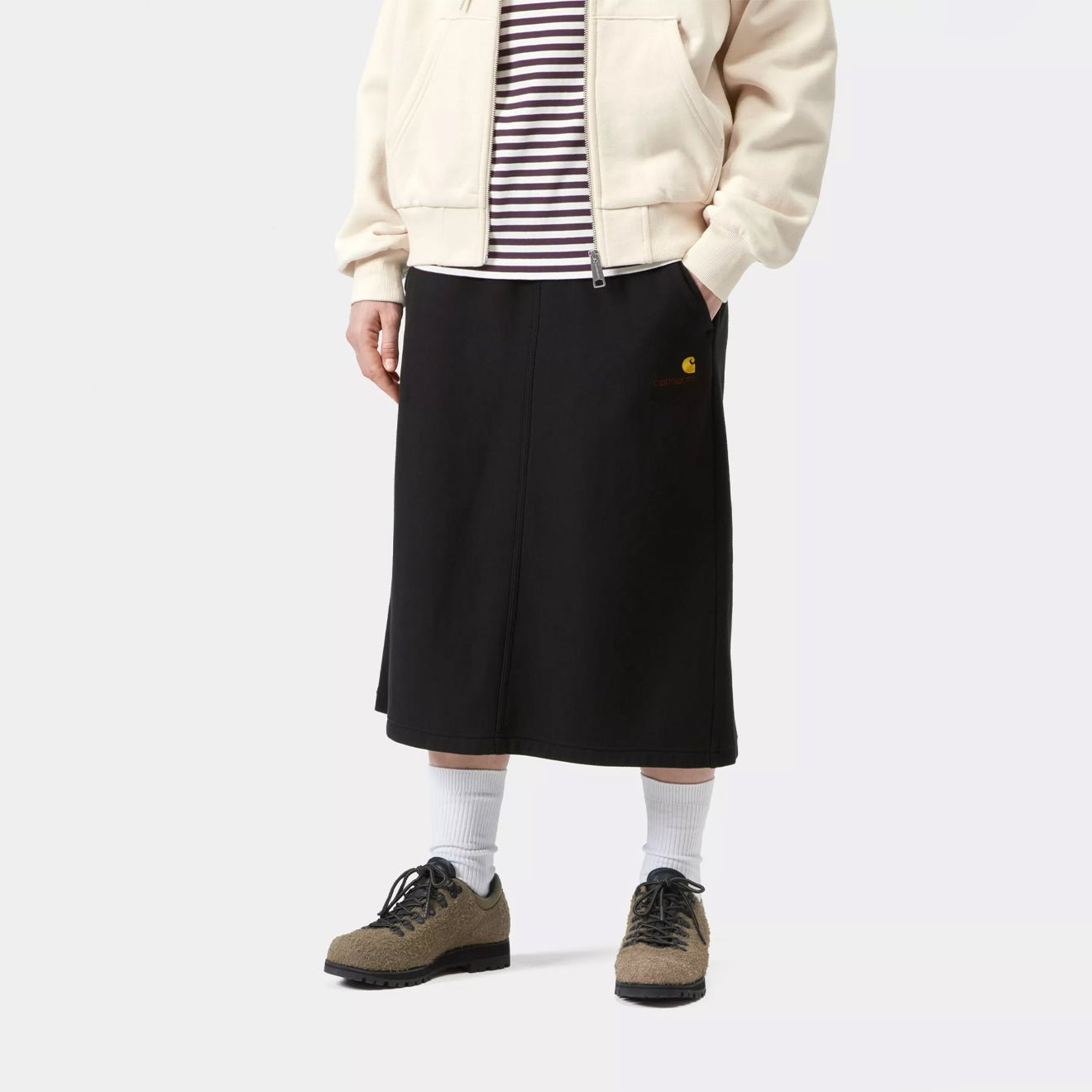 Carhartt WIP Womens American Script Sweat Skirt Black - The Sporting Lodge