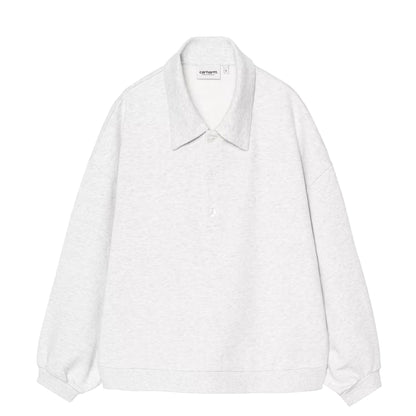 Carhartt WIP Womens Brenta Polo Sweat Ash Heather / White Heavy Stone Wash
