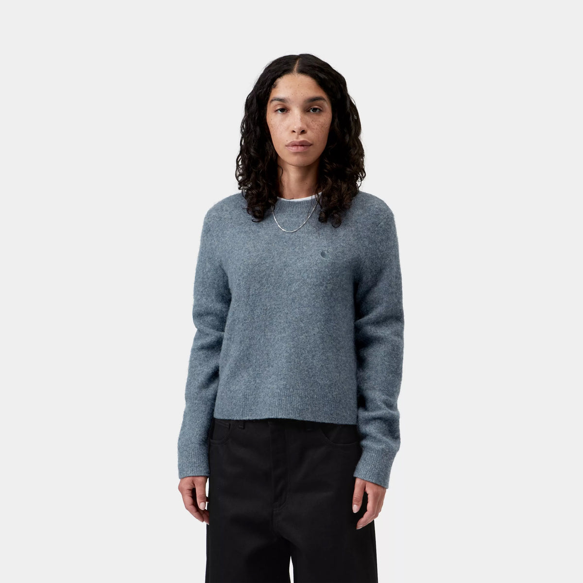 Carhartt WIP Womens Curtis Sweater Tangled Shady Blue