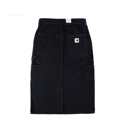 Carhartt WIP Womens Double Knee Skirt Black Stone Washed - The Sporting Lodge