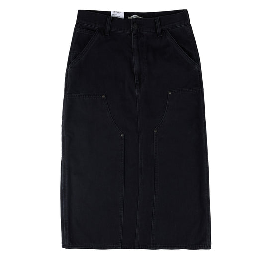 Carhartt WIP Womens Double Knee Skirt Black Stone Washed