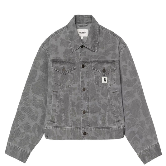 Carhartt WIP Womens Duck Orell Jacket Camo Duck Black Heavy Bleached - The Sporting Lodge