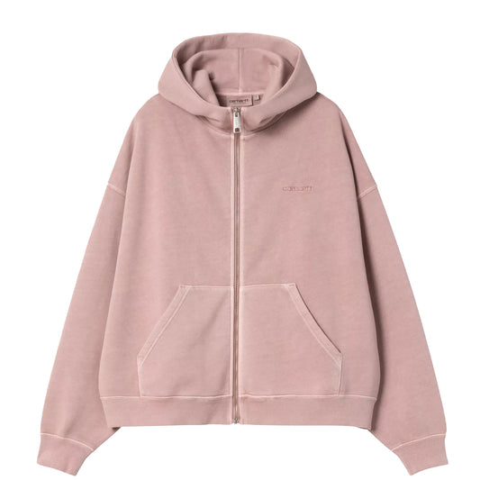 Carhartt WIP Womens Hooded Benton Jacket Glassy Pink Garment Dyed - The Sporting Lodge