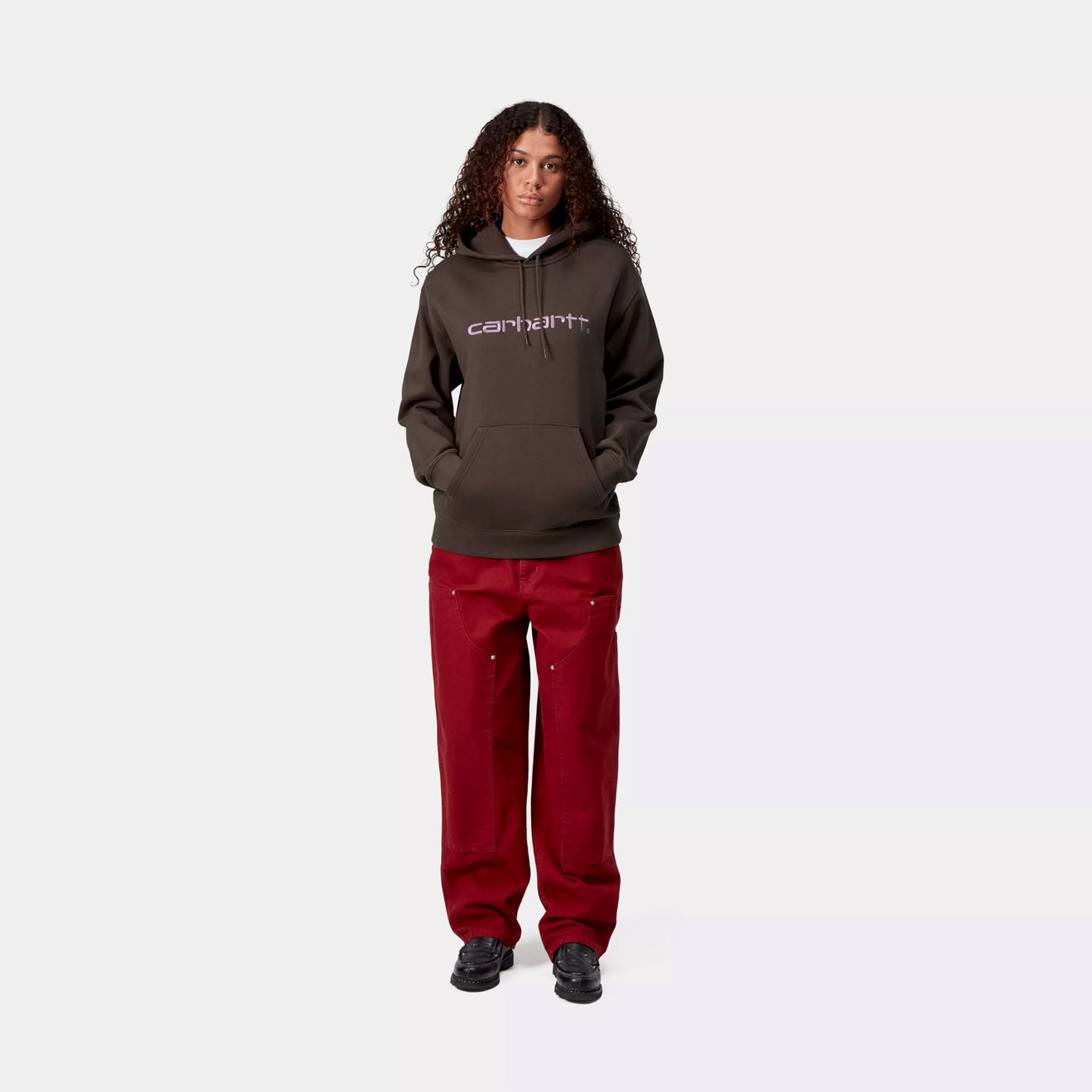 Carhartt WIP Womens Hooded Carhartt Sweatshirt Vitola / Phlox