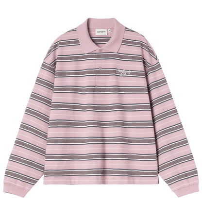 Carhartt WIP Womens L/S Bronson Polo Bronson Stripe Hortensia