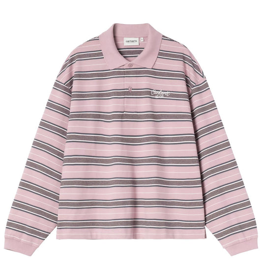 Carhartt WIP Womens L/S Bronson Polo Bronson Stripe Hortensia