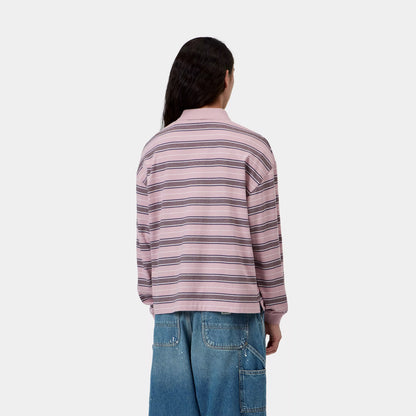 Carhartt WIP Womens L/S Bronson Polo Bronson Stripe Hortensia