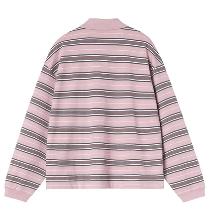 Carhartt WIP Womens L/S Bronson Polo Bronson Stripe Hortensia