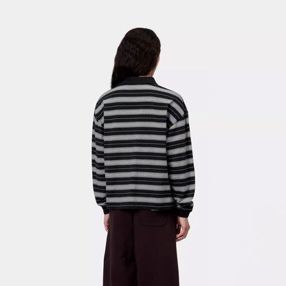 Carhartt WIP Womens L/S Bronson Polo Bronson Stripe Black