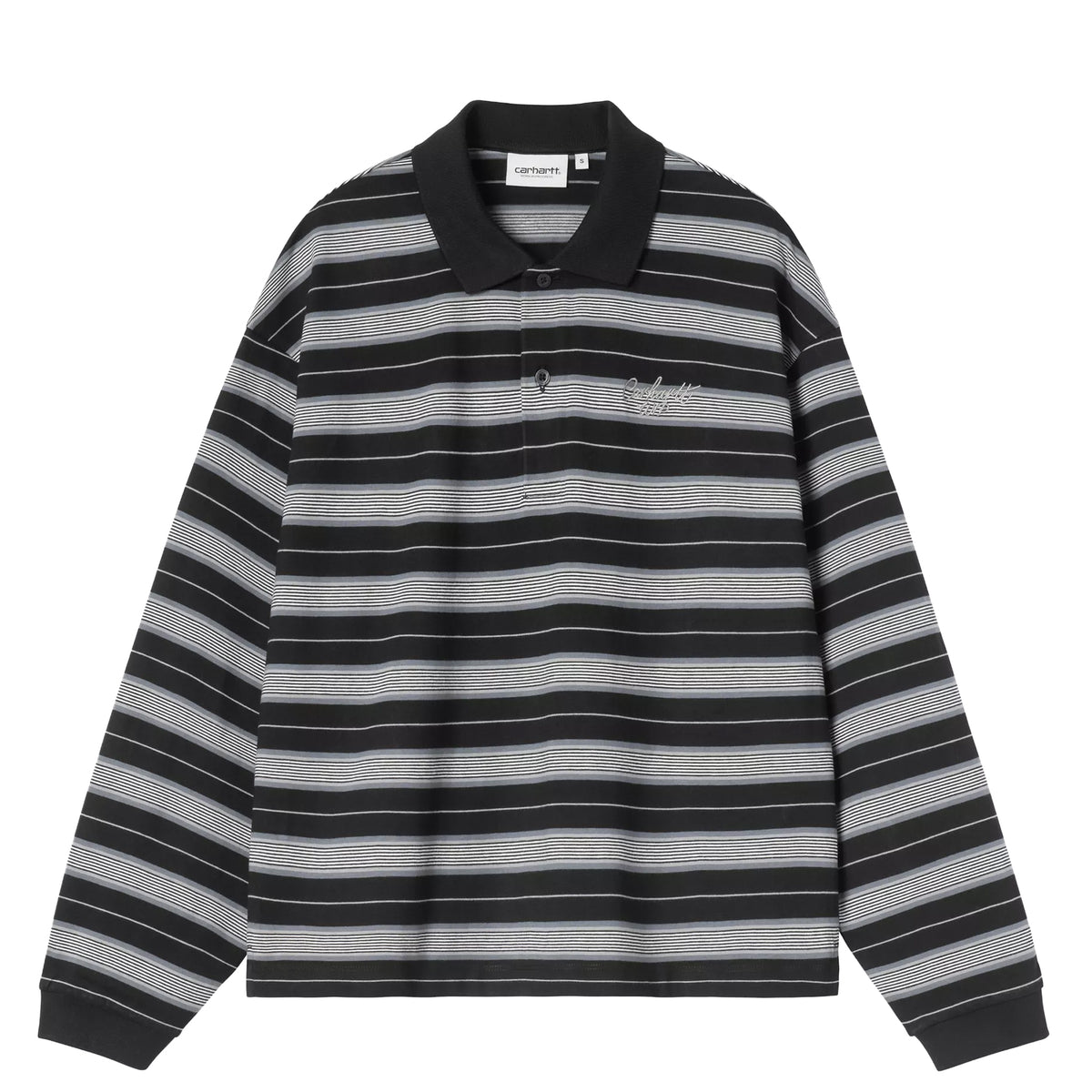 Carhartt WIP Womens L/S Bronson Polo Bronson Stripe Black