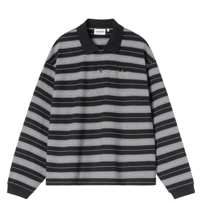 Carhartt WIP Womens L/S Bronson Polo Bronson Stripe Black