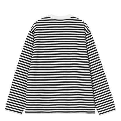 Carhartt WIP Womens L/S Ezra T-Shirt Ezra Stripe Black / Wax - The Sporting Lodge
