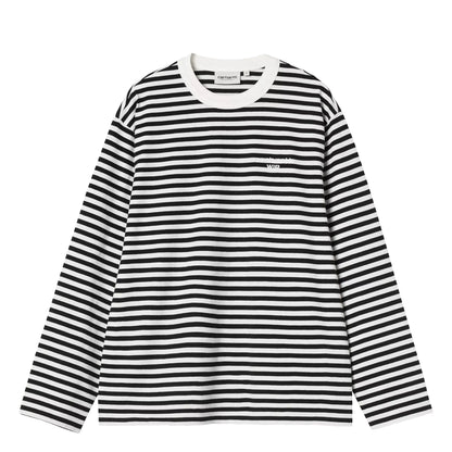 Carhartt WIP Womens L/S Ezra T-Shirt Ezra Stripe Black / Wax - The Sporting Lodge