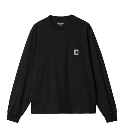 Carhartt WIP Womens L/S Pocket T-Shirt Black - The Sporting Lodge