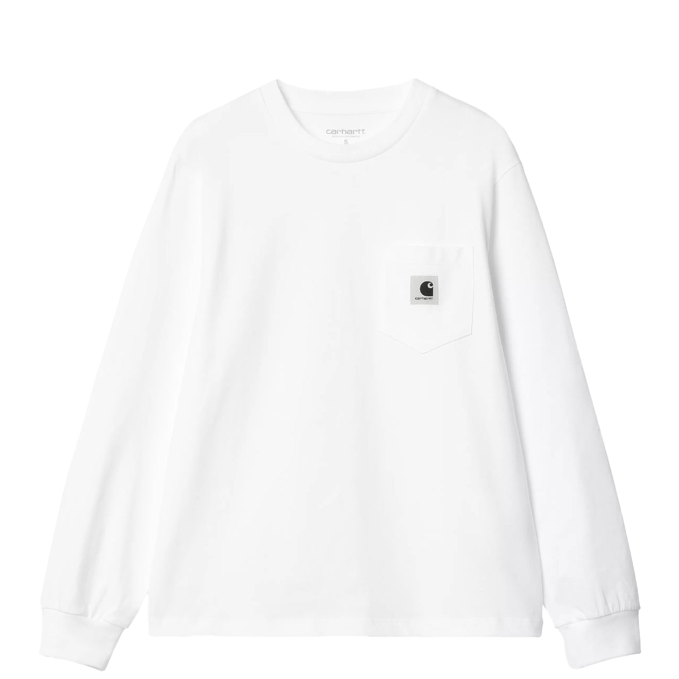 Carhartt WIP Womens L/S Pocket T-Shirt White - The Sporting Lodge