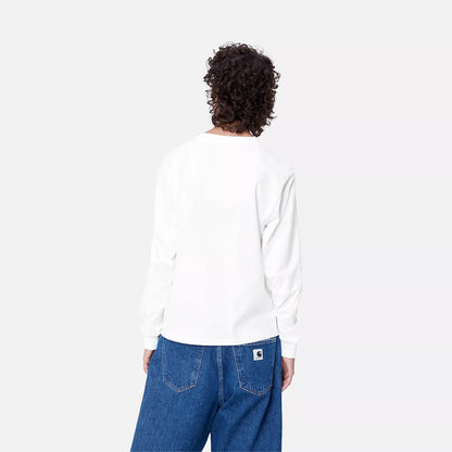 Carhartt WIP Womens L/S Pocket T-Shirt White - The Sporting Lodge